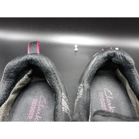 Clarks Womens Outdoor Wave Walk Shoes Black Walking Low Top Leather 7M - Picture 7 of 9